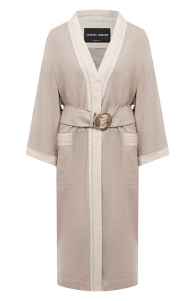 Женское шелковое пальто GIORGIO ARMANI бежевого цвета по цене 340500 руб., арт. 1SH0L06P/T02F9 | Фото 1 Женское шелковое пальто GIORGIO ARMANI бежевого цвета, арт. 1SH0L06P/T02F9 | Фото 1
