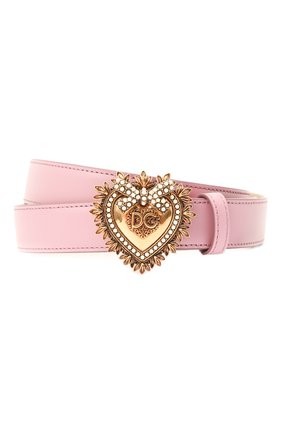 Женский кожаный ремень DOLCE & GABBANA светло-розового цвета по цене 37850 руб., арт. BE1352/AK861 | Фото 1 Женский кожаный ремень DOLCE & GABBANA светло-розового цвета, арт. BE1352/AK861 | Фото 1