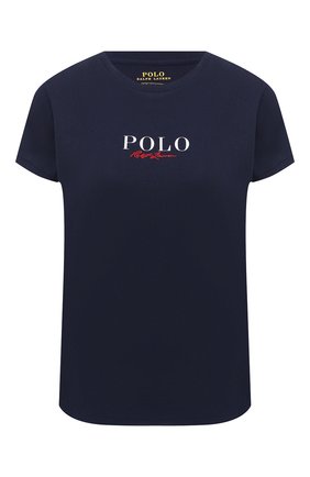 Женская хлопковая футболка POLO RALPH LAUREN темно-синего цвета по цене 7875 руб., арт. 211838118 | Фото 1 Женская хлопковая футболка POLO RALPH LAUREN темно-синего цвета, арт. 211838118 | Фото 1