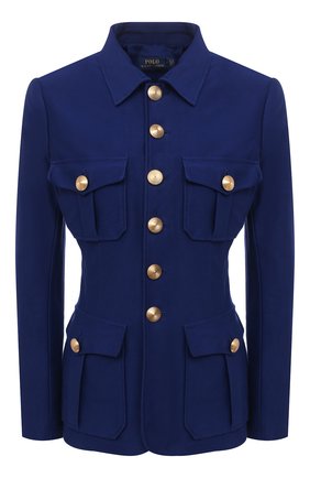 Женский хлопковый жакет POLO RALPH LAUREN синего цвета по цене 31350 руб., арт. 211827938 | Фото 1 Женский хлопковый жакет POLO RALPH LAUREN синего цвета, арт. 211827938 | Фото 1