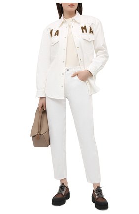 Женская хлопковая рубашка FORTE DEI MARMI COUTURE кремвого цвета по цене 42450 руб., арт. 21SF9173 | Фото 2 Женская хлопковая рубашка FORTE DEI MARMI COUTURE кремвого цвета, арт. 21SF9173 | Фото 2