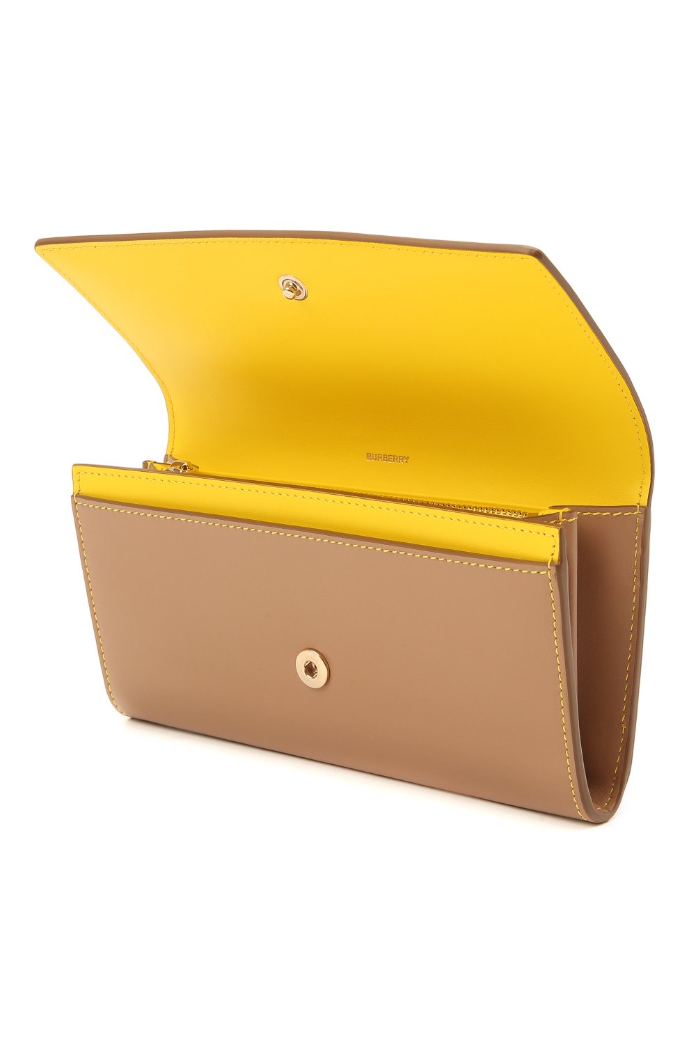 Женские кожаный кошелек BURBERRY бежевого цвета, арт. 8036706 | Фото 3 (Материал: Натуральная кожа)