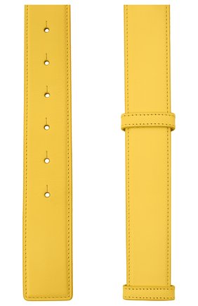 Женский кожаный ремень BURBERRY желтого цвета, арт. 8037031 | Фото 2 (Кросс-КТ: Тонкие; Материал: Натуральная кожа)