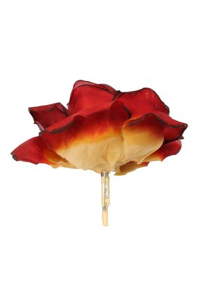 Женская брошь цветок SAINT LAURENT красного цвета, арт. 651074/3YE98 | Фото 2 (Материал: Шелк, Текстиль)