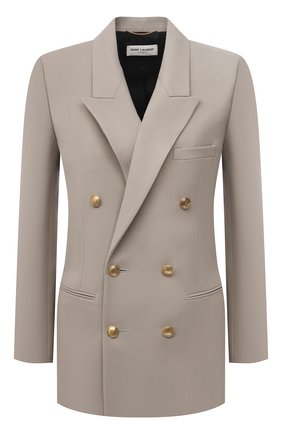 Женский шерстяной жакет SAINT LAURENT темно-бежевого цвета по цене 242000 руб., арт. 648754/Y7B73 | Фото 1 Женский шерстяной жакет SAINT LAURENT темно-бежевого цвета, арт. 648754/Y7B73 | Фото 1