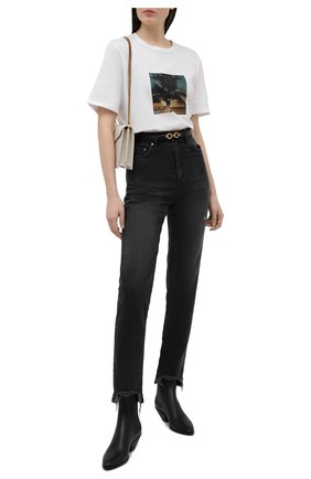 Женская хлопковая футболка SAINT LAURENT белого цвета по цене 31400 руб., арт. 646190/Y36AD | Фото 2 Женская хлопковая футболка SAINT LAURENT белого цвета, арт. 646190/Y36AD | Фото 2