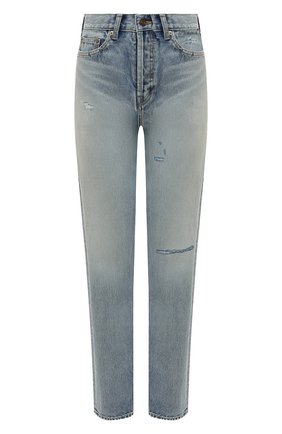 Женские джинсы SAINT LAURENT голубого цвета по цене 47150 руб., арт. 644024/YM372 | Фото 1 Женские джинсы SAINT LAURENT голубого цвета, арт. 644024/YM372 | Фото 1 (Длина (брюки, джинсы): Стандартные; Кросс-КТ: джинсы, Деним; Силуэт Ж (брюки и джинсы): Прямые; Стили: Кэжуэл; Материал внешний: Хлопок)