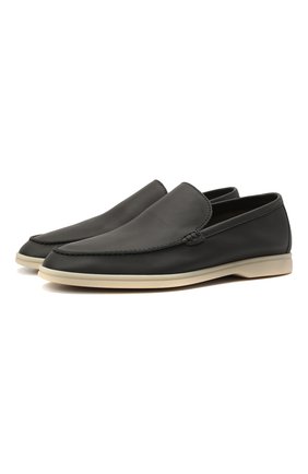 Мужские кожаные лоферы summer walk LORO PIANA темно-серого цвета по цене 69950 руб., арт. FAI1528 | Фото 1 Мужские кожаные лоферы summer walk LORO PIANA темно-серого цвета, арт. FAI1528 | Фото 1