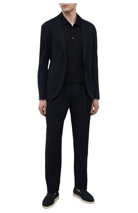 Мужские брюки GIORGIO ARMANI темно-синего цвета по цене 84800 руб., арт. 9SGPP05M/T02GP | Фото 2 Мужские брюки GIORGIO ARMANI темно-синего цвета, арт. 9SGPP05M/T02GP | Фото 2