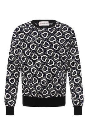 Мужской хлопковый джемпер MONCLER темно-синего цвета по цене 42600 руб., арт. G1-091-9C762-00-V9157 | Фото 1 Мужской хлопковый джемпер MONCLER темно-синего цвета, арт. G1-091-9C762-00-V9157 | Фото 1