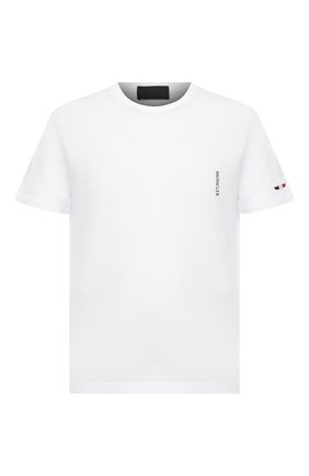 Мужская хлопковая футболка MONCLER белого цвета по цене 21100 руб., арт. G1-091-8C7B2-10-829H8 | Фото 1 Мужская хлопковая футболка MONCLER белого цвета, арт. G1-091-8C7B2-10-829H8 | Фото 1 (Принт: Без принта; Материал внешний: Хлопок; Длина (для топов): Стандартные; Стили: Кэжуэл; Рукава: Короткие)