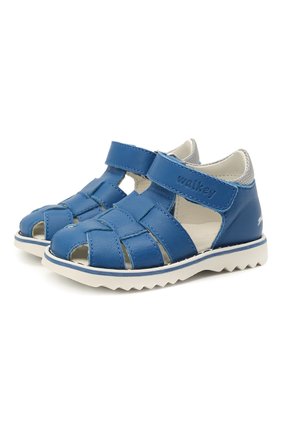 Детские кожаные сандалии WALKEY синего цвета, арт. Y1B2-41297-0030 | Фото 1 (Материал внутренний: Натуральная кожа; Материал внешний: Кожа; Региональные ограничения белый список (Axapta Mercury): RU)