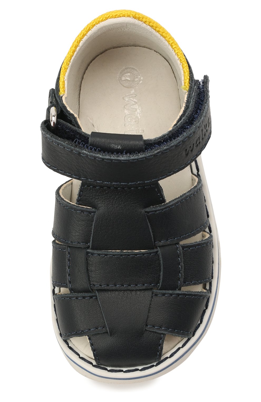 Детские кожаные сандалии WALKEY темно-синего цвета, арт. Y1B2-41297-0030 | Фото 4 (Материал внутренний: Натуральная кожа; Региональные ограничения белый список (Axapta Mercury): RU)