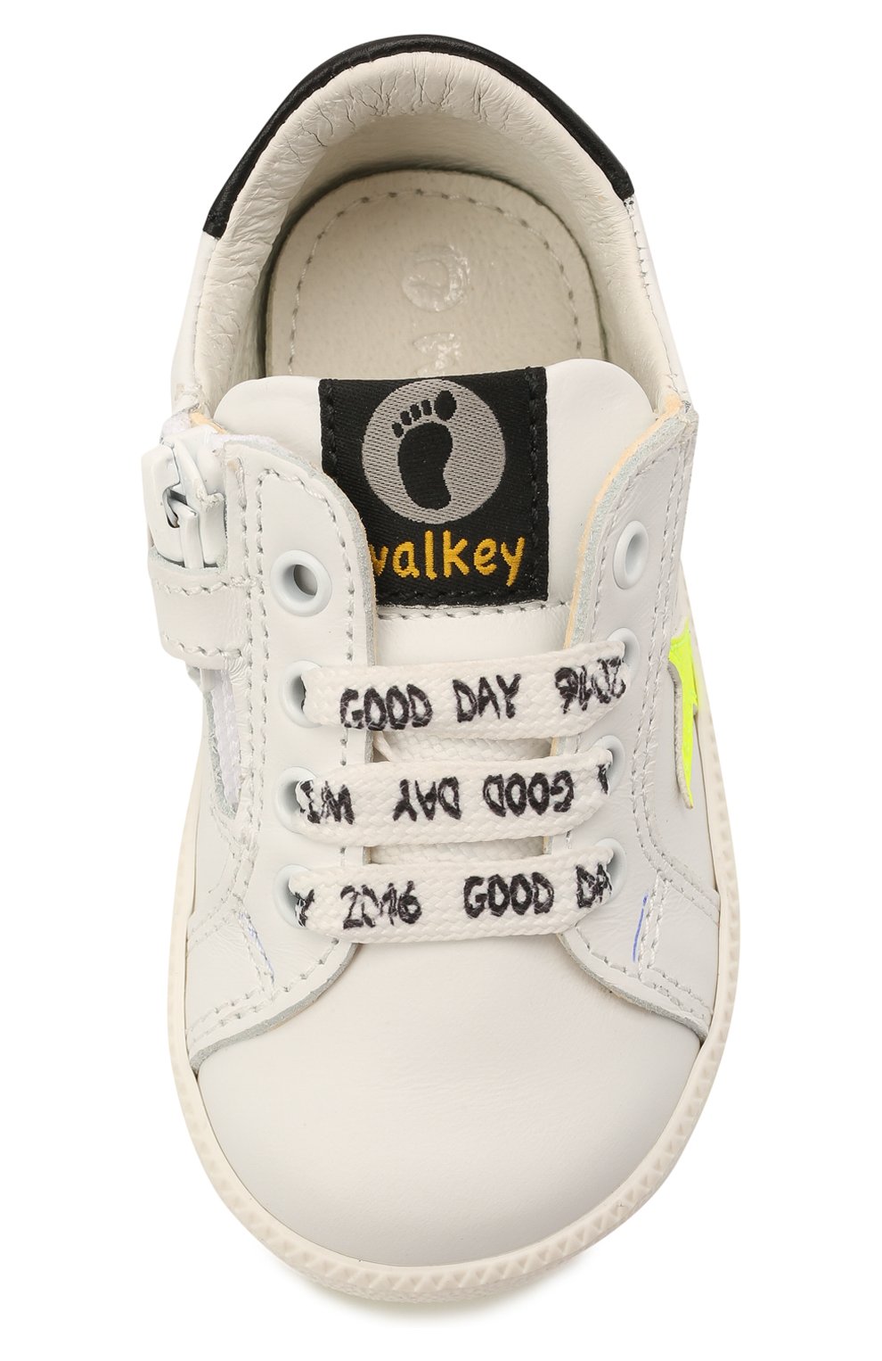 Мужского кожаные кеды WALKEY белого цвета, арт. Y1B4-41272-0092/19-24 | Фото 4 (Мальчики Кросс-КТ: Обувь-низкие; Региональные ограничения белый список (Axapta Mercury): RU)