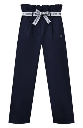 Детские хлопковые брюки ALBERTA FERRETTI JUNIOR синего цвета по цене 12550 руб., арт. 027433 | Фото 1 Детские хлопковые брюки ALBERTA FERRETTI JUNIOR синего цвета, арт. 027433 | Фото 1