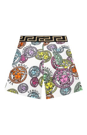 Детские хлопковые шорты VERSACE разноцветного цвета по цене 17350 руб., арт. 1000346/1A00285/4A-6A | Фото 2 Детские хлопковые шорты VERSACE разноцветного цвета, арт. 1000346/1A00285/4A-6A | Фото 2
