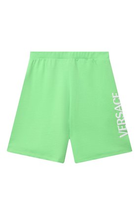 Детские хлопковые шорты VERSACE зеленого цвета по цене 18150 руб., арт. 1000221/1A00287/8A-14A | Фото 1 Детские хлопковые шорты VERSACE зеленого цвета, арт. 1000221/1A00287/8A-14A | Фото 1