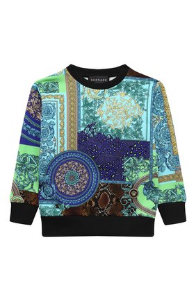 Детский хлопковый свитшот VERSACE разноцветного цвета по цене 22200 руб., арт. 1000132/1A00277/4A-6A | Фото 1 Детский хлопковый свитшот VERSACE разноцветного цвета, арт. 1000132/1A00277/4A-6A | Фото 1