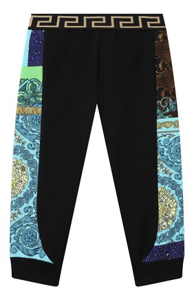 Детские хлопковые джоггеры VERSACE черного цвета по цене 18150 руб., арт. 1000086/1A00278 | Фото 1 Детские хлопковые джоггеры VERSACE черного цвета, арт. 1000086/1A00278 | Фото 1