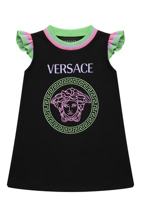 Женский хлопковое платье VERSACE черного цвета по цене 21350 руб., арт. 1000062/1A00314 | Фото 1 Женский хлопковое платье VERSACE черного цвета, арт. 1000062/1A00314 | Фото 1