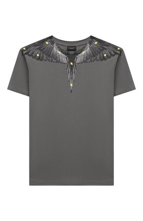 Детская хлопковая футболка MARCELO BURLON KIDS OF MILAN темно-серого цвета по цене 11050 руб., арт. 21E/B/MB/1114/0010/8-14Y | Фото 1 Детская хлопковая футболка MARCELO BURLON KIDS OF MILAN темно-серого цвета, арт. 21E/B/MB/1114/0010/8-14Y | Фото 1