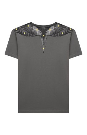 Детская хлопковая футболка MARCELO BURLON KIDS OF MILAN темно-серого цвета по цене 11050 руб., арт. 21E/B/MB/1114/0010/8-14Y | Фото 2 Детская хлопковая футболка MARCELO BURLON KIDS OF MILAN темно-серого цвета, арт. 21E/B/MB/1114/0010/8-14Y | Фото 2