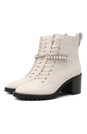 Женские кожаные ботильоны cruz 65 JIMMY CHOO белого цвета по цене 100300 руб., арт. CRUZ 65/QS0 | Фото 1 Женские кожаные ботильоны cruz 65 JIMMY CHOO белого цвета, арт. CRUZ 65/QS0 | Фото 1