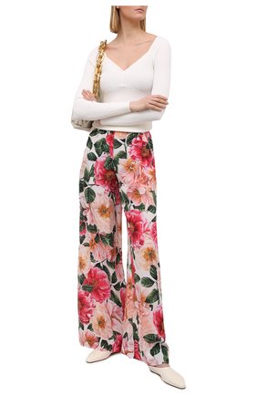 Женские шелковые брюки DOLCE & GABBANA розового цвета по цене 105000 руб., арт. FTBT3T/IS1E3 | Фото 2 Женские шелковые брюки DOLCE & GABBANA розового цвета, арт. FTBT3T/IS1E3 | Фото 2
