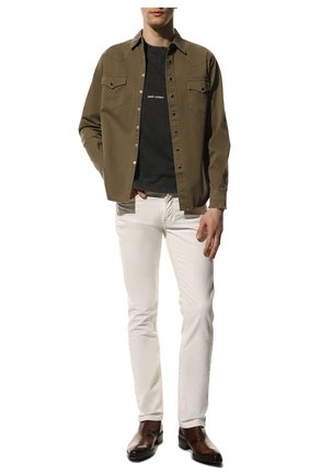 Мужская хлопковая рубашка SAINT LAURENT хаки цвета по цене 52850 руб., арт. 629966/Y596V | Фото 2 Мужская хлопковая рубашка SAINT LAURENT хаки цвета, арт. 629966/Y596V | Фото 2