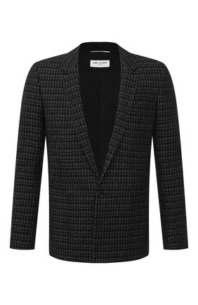 Мужской пиджак из шерсти и вискозы SAINT LAURENT черного цвета по цене 219000 руб., арт. 644409/Y1C81 | Фото 1 Мужской пиджак из шерсти и вискозы SAINT LAURENT черного цвета, арт. 644409/Y1C81 | Фото 1 (Длина (для топов): Стандартные; Рукава: Длинные; Случай: Вечерний, Повседневный; Материал подклада: Шелк; Стили: Классический; 1-2-бортные: Однобортные; Пиджаки М: Прямой; Материал внешний: Шерсть)