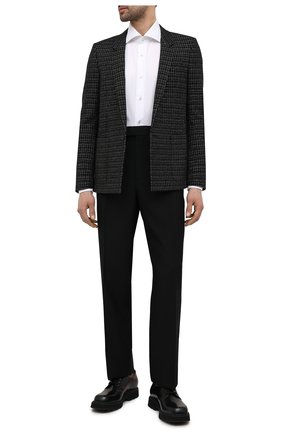 Мужской пиджак из шерсти и вискозы SAINT LAURENT черного цвета по цене 219000 руб., арт. 644409/Y1C81 | Фото 2 Мужской пиджак из шерсти и вискозы SAINT LAURENT черного цвета, арт. 644409/Y1C81 | Фото 2 (Длина (для топов): Стандартные; Рукава: Длинные; Случай: Вечерний, Повседневный; Материал подклада: Шелк; Стили: Классический; 1-2-бортные: Однобортные; Пиджаки М: Прямой; Материал внешний: Шерсть)