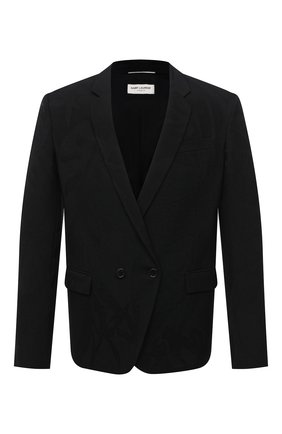 Мужской шерстяной пиджак SAINT LAURENT черного цвета по цене 238500 руб., арт. 645177/Y1C71 | Фото 1 Мужской шерстяной пиджак SAINT LAURENT черного цвета, арт. 645177/Y1C71 | Фото 1 (Пиджаки М: Прямой; Рукава: Длинные; Стили: Классический; Случай: Вечерний; Материал внешний: Шерсть; 1-2-бортные: Двубортные; Материал подклада: Шелк; Длина (для топов): Стандартные)