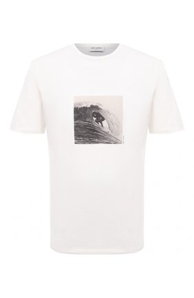Мужская хлопковая футболка SAINT LAURENT белого цвета по цене 28450 руб., арт. 650539/Y36AH | Фото 1 Мужская хлопковая футболка SAINT LAURENT белого цвета, арт. 650539/Y36AH | Фото 1 (Длина (для топов): Стандартные; Материал внешний: Хлопок; Рукава: Короткие; Стили: Гранж; Принт: С принтом)