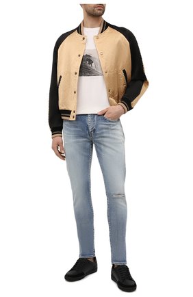 Мужской бомбер SAINT LAURENT бежевого цвета по цене 219000 руб., арт. 643883/Y1C31 | Фото 2 Мужской бомбер SAINT LAURENT бежевого цвета, арт. 643883/Y1C31 | Фото 2 (Длина (верхняя одежда): Короткие; Материал внешний: Лен, Вискоза; Принт: Без принта; Кросс-КТ: Куртка; Рукава: Длинные; Стили: Гранж; Материал подклада: Купро)