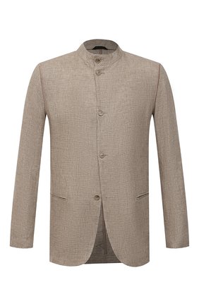 Мужской льняной пиджак GIORGIO ARMANI бежевого цвета по цене 155000 руб., арт. 0WGGG0IL/T02HN | Фото 1 Мужской льняной пиджак GIORGIO ARMANI бежевого цвета, арт. 0WGGG0IL/T02HN | Фото 1