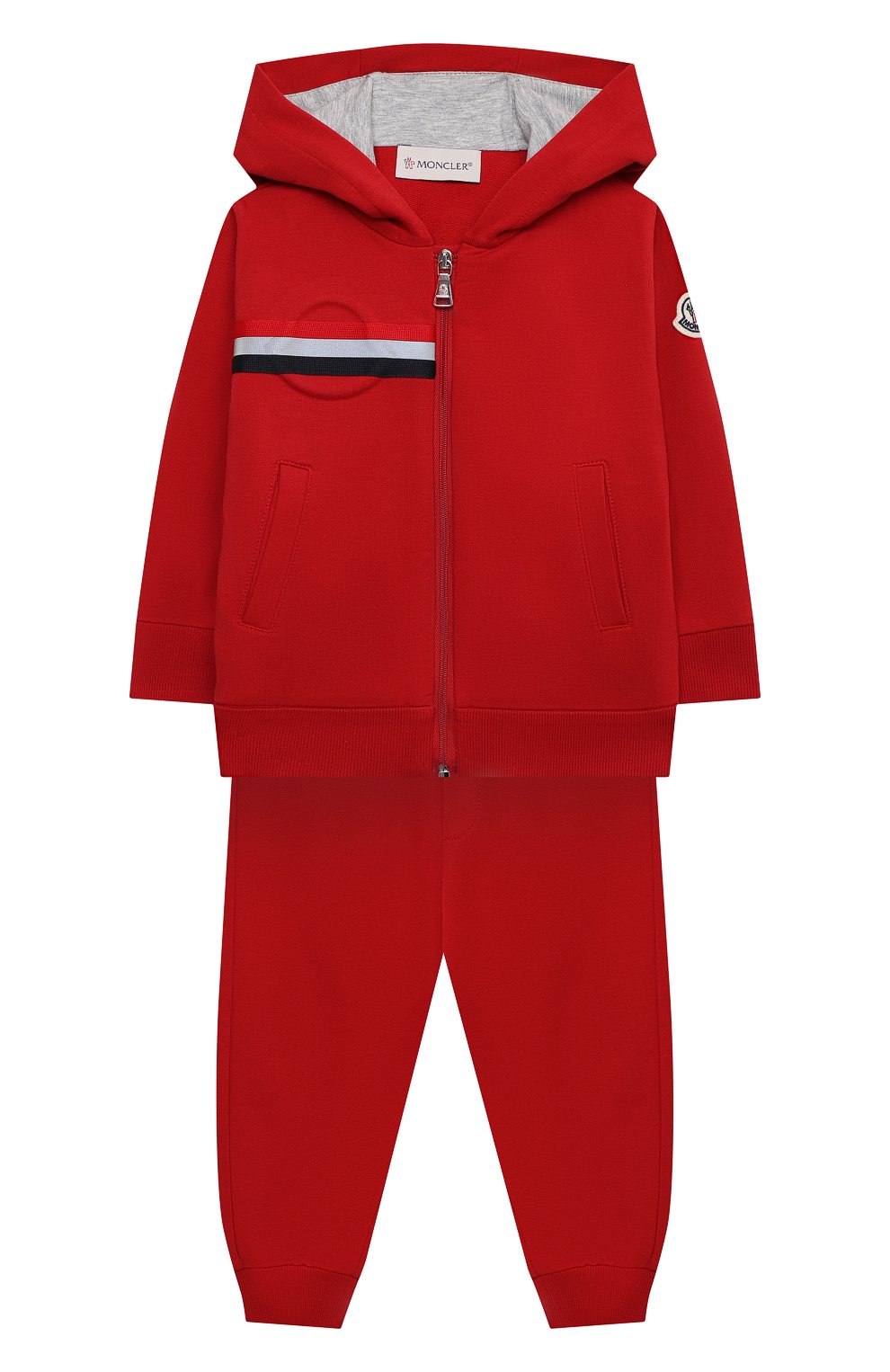 Детский комплект из толстовки и брюк MONCLER красного цвета, арт. G1-951-8M741-20-809AC | Фото 1