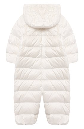Детский пуховый комбинезон MONCLER белого цвета по цене 42250 руб., арт. G1-951-1G516-00-53048/3-12M | Фото 2 Детский пуховый комбинезон MONCLER белого цвета, арт. G1-951-1G516-00-53048/3-12M | Фото 2