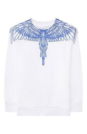 Детский хлопковый свитшот MARCELO BURLON KIDS OF MILAN белого цвета по цене 12850 руб., арт. 21E/B/MB/2000/0020/2-6Y | Фото 1 Детский хлопковый свитшот MARCELO BURLON KIDS OF MILAN белого цвета, арт. 21E/B/MB/2000/0020/2-6Y | Фото 1