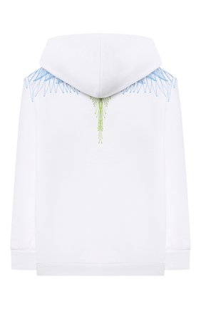 Детский хлопковое худи MARCELO BURLON KIDS OF MILAN белого цвета по цене 15550 руб., арт. 21E/B/MB/2105/0020/2-6Y | Фото 2 Детский хлопковое худи MARCELO BURLON KIDS OF MILAN белого цвета, арт. 21E/B/MB/2105/0020/2-6Y | Фото 2