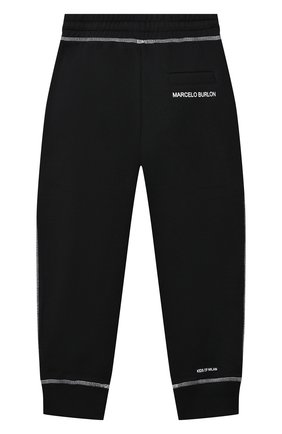 Детские хлопковые джоггеры MARCELO BURLON KIDS OF MILAN черного цвета по цене 17150 руб., арт. 21E/B/MB/3002/0021/2-6Y | Фото 2 Детские хлопковые джоггеры MARCELO BURLON KIDS OF MILAN черного цвета, арт. 21E/B/MB/3002/0021/2-6Y | Фото 2