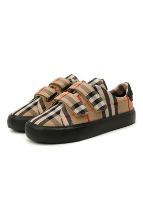 Детские текстильные кеды BURBERRY бежевого цвета по цене 16400 руб., арт. 8018818 | Фото 1 Детские текстильные кеды BURBERRY бежевого цвета, арт. 8018818 | Фото 1