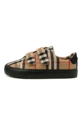 Детские текстильные кеды BURBERRY бежевого цвета по цене 16400 руб., арт. 8018818 | Фото 2 Детские текстильные кеды BURBERRY бежевого цвета, арт. 8018818 | Фото 2