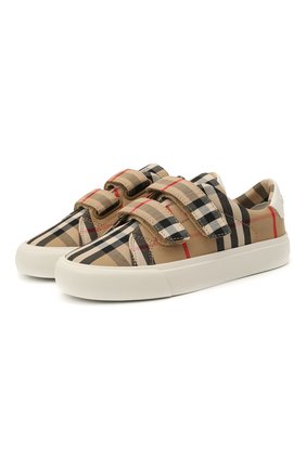 Детские текстильные кеды BURBERRY бежевого цвета по цене 18100 руб., арт. 8018819 | Фото 1 Детские текстильные кеды BURBERRY бежевого цвета, арт. 8018819 | Фото 1