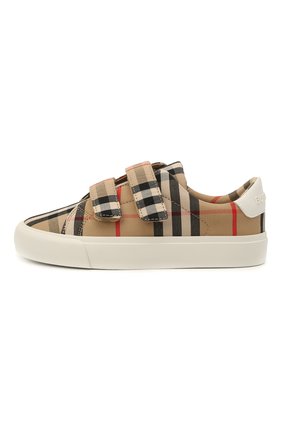 Детские текстильные кеды BURBERRY бежевого цвета по цене 18100 руб., арт. 8018819 | Фото 2 Детские текстильные кеды BURBERRY бежевого цвета, арт. 8018819 | Фото 2