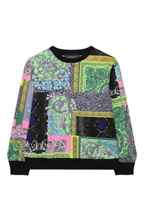 Детский хлопковый свитшот VERSACE разноцветного цвета по цене 22200 руб., арт. 1000349/1A00277/4A-6A | Фото 1 Детский хлопковый свитшот VERSACE разноцветного цвета, арт. 1000349/1A00277/4A-6A | Фото 1