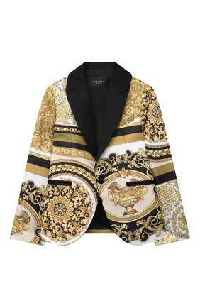 Детский пиджак VERSACE разноцветного цвета по цене 48800 руб., арт. 1000332/1A00303/4A-6A | Фото 1 Детский пиджак VERSACE разноцветного цвета, арт. 1000332/1A00303/4A-6A | Фото 1
