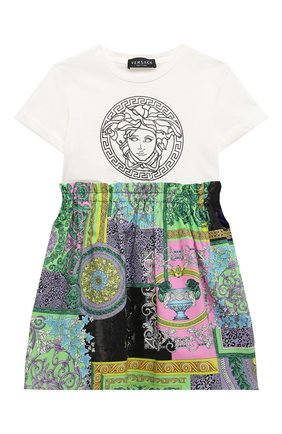Детское хлопковое платье VERSACE разноцветного цвета по цене 19950 руб., арт. 1000327/1A00337/4A-6A | Фото 1 Детское хлопковое платье VERSACE разноцветного цвета, арт. 1000327/1A00337/4A-6A | Фото 1