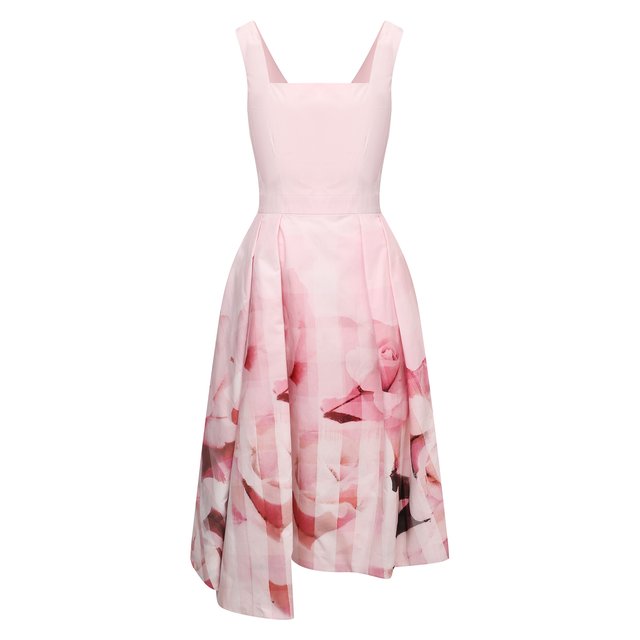Хлопковое платье Alexander McQueen розового цвета