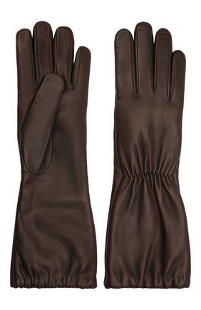 Женские кожаные перчатки BOTTEGA VENETA темно-коричневого цвета по цене 36800 руб., арт. 650548/3V00F | Фото 2 Женские кожаные перчатки BOTTEGA VENETA темно-коричневого цвета, арт. 650548/3V00F | Фото 2 (Материал: Кожа)