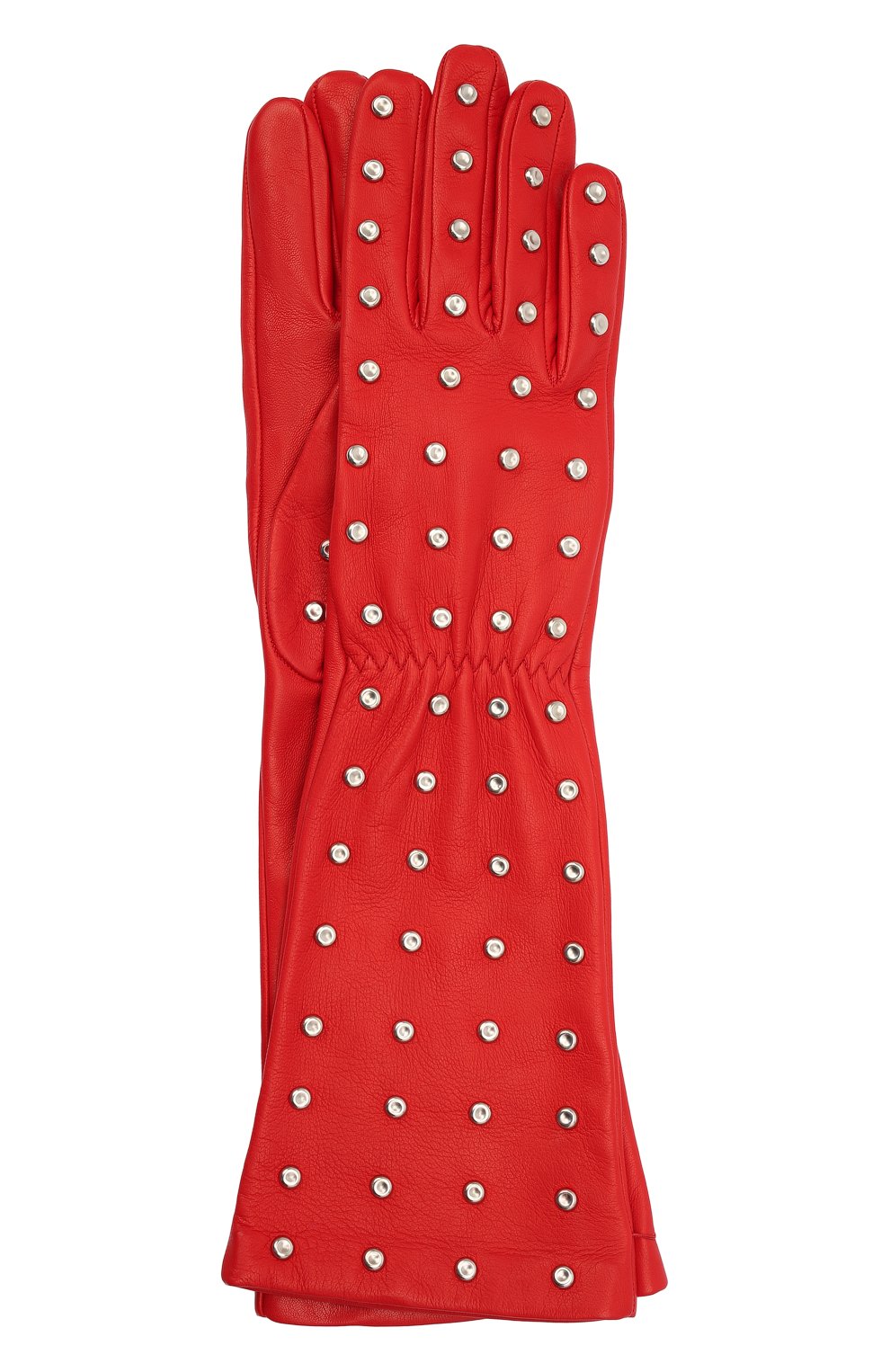 Женские кожаные перчатки BOTTEGA VENETA красного цвета, арт. 649948/3V00F | Фото 1 (Материал: Натуральная кожа; Региональные ограничения белый список (Axapta Mercury): RU)
